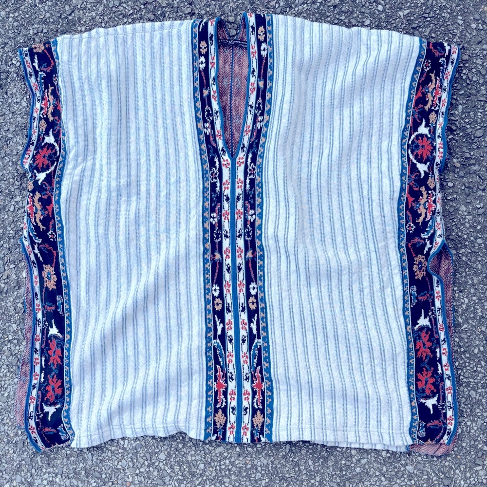 Peruvian Connection Womens 100% Pima Cotton Poncho Sweater Knit Top One Size